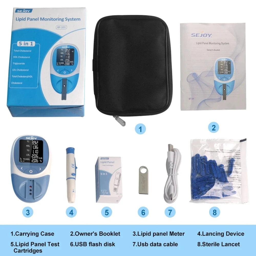 Lipid Profile Analyzer β 5-in-1 Cholesterol & Triglyceride Tester - HealU