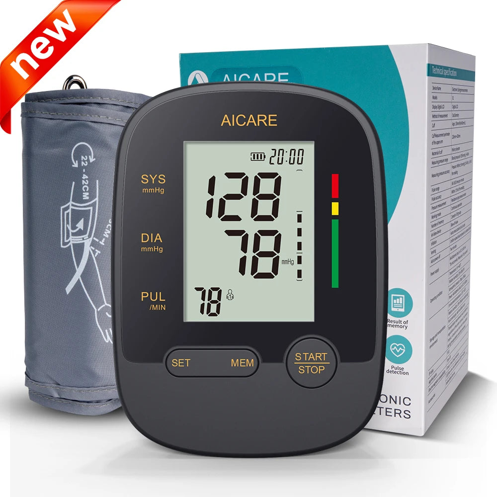 AICARE BP Machine β Automatic Upper Arm with Heart Rate Monitor - HealU