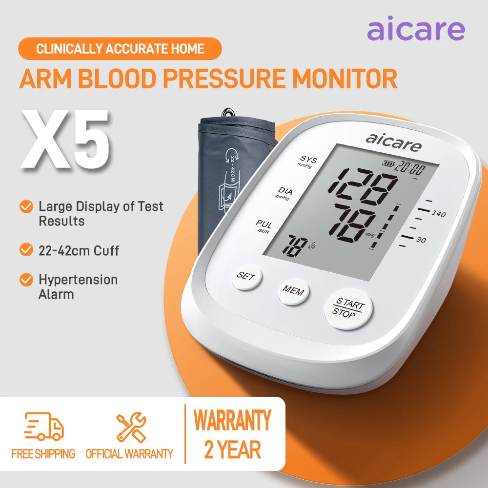 AICARE BP Machine β Automatic Upper Arm with Heart Rate Monitor - HealU