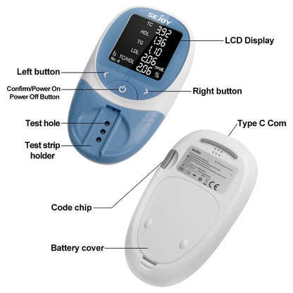Lipid Profile Analyzer – 5-in-1 Cholesterol & Triglyceride Tester - HealU